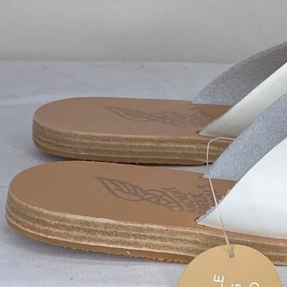 NEW ANCIENT GREEK Women’s Thais Sandals – White Vachetta Leather – Size 7